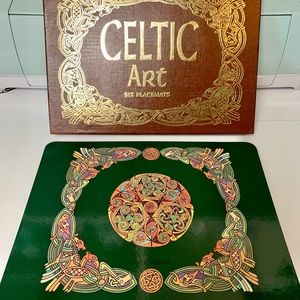 Celtic Art Placemats Set of 6 Brian Murphy Cork Backed ~Original Box Ireland VTG